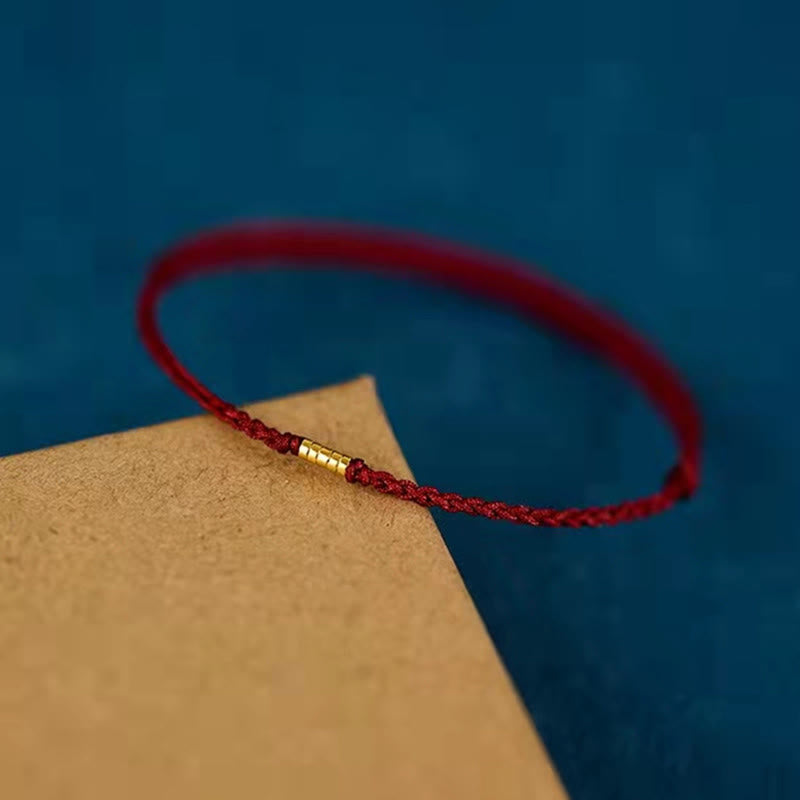 925 Sterling Silver Lucky Gold Bead Braided Bracelet – Black / Anklet(Anklet Circumference 16-26cm), image 6, healing brac...