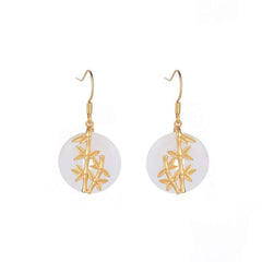 FengShui White Jade Fortune Earrings