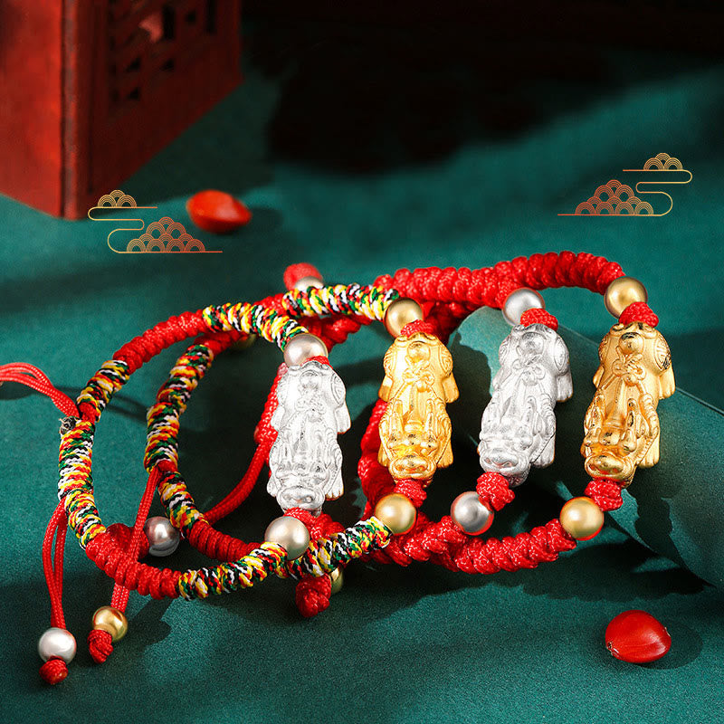 999 Sterling Silver PiXiu King Kong Knot Kids Bracelet, image 15, healing bracelet