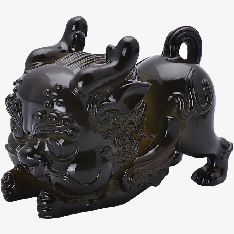 Color Changing PiXiu Tea Pet – Black resin PiXiu tea pet isolated on white background