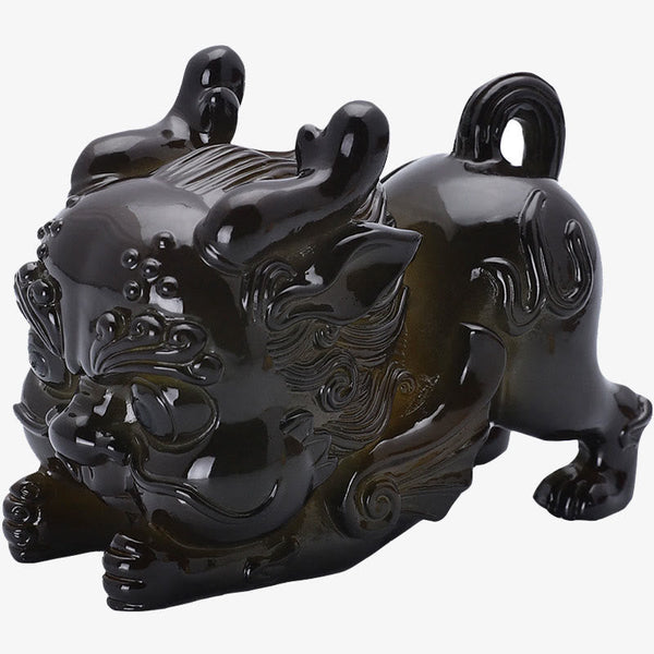 Color Changing PiXiu Tea Pet – Black resin PiXiu tea pet isolated on white background