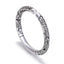 Dragon Auspicious Clouds Bangle – white background cuff with dragon scales, Polished Silver