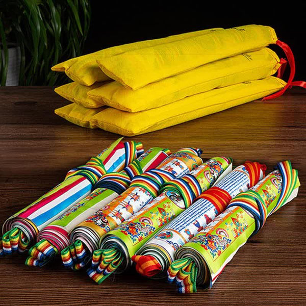 Tibetan Windhorse Prayer Flag Set Mulberry Silk Outdoor, housewarming blessing present