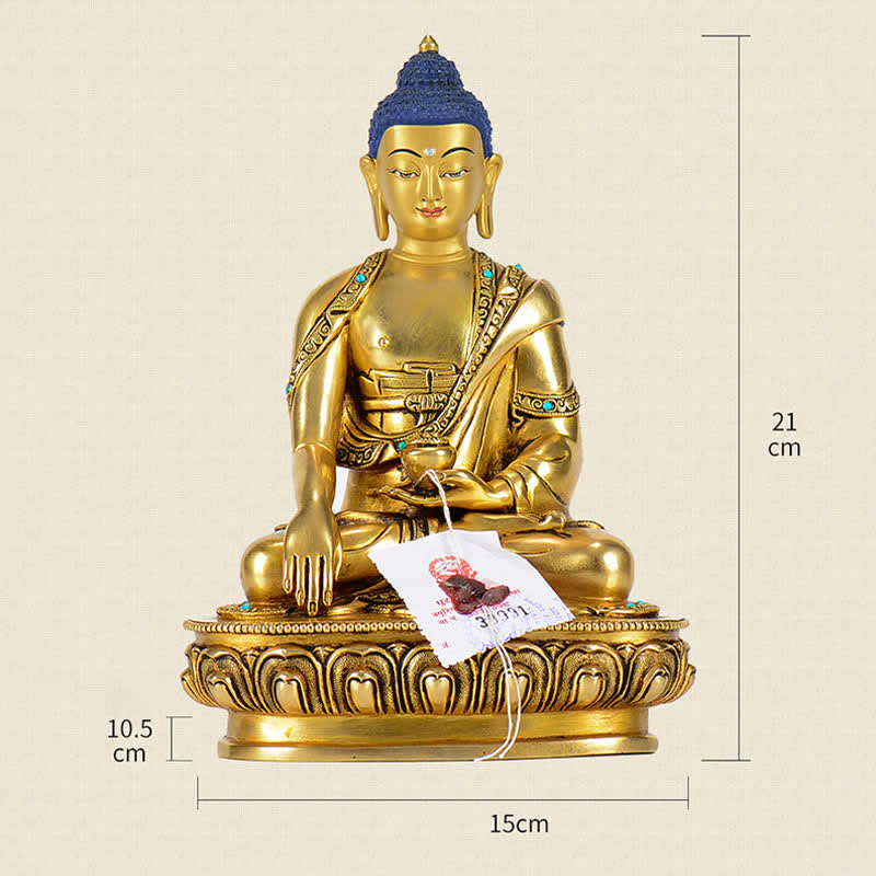 Shakyamuni Compassion Copper Buddha Statue Home Decoration – aerial symmetrical seated posture, balanced meditation art