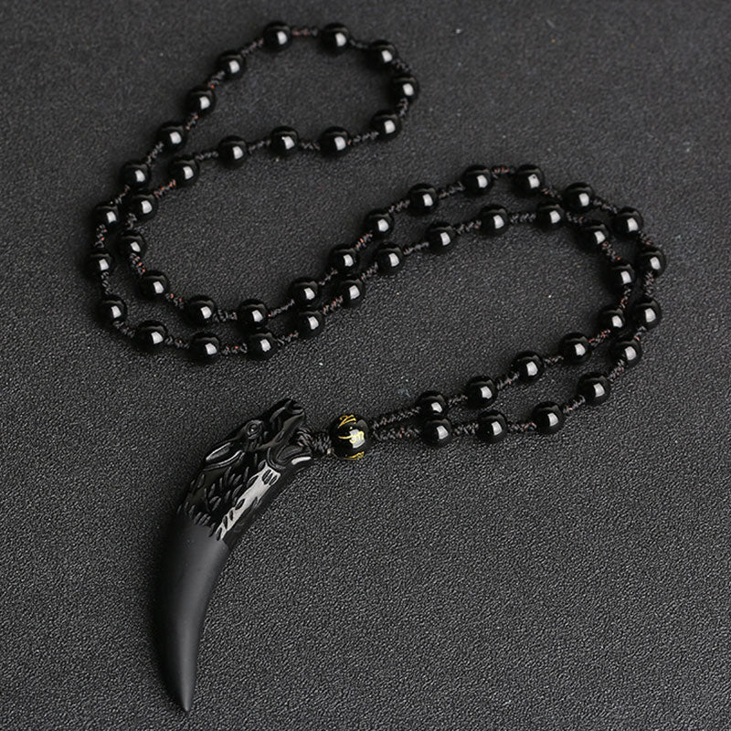Ice Obsidian Wolf Tooth Pendant Zweitbild