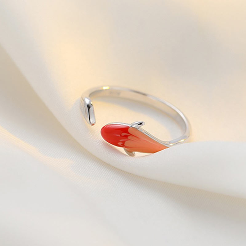 Copper Koi Fish Adjustable Ring – adjustable opening detail showing flexible open-band construction