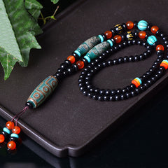 Nine-Eye Dzi Dragon Protection Necklace | Wisdom & Peace