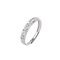 925 Sterling Silver PiXiu Couple Ring – single ring side angle on white, detailed PiXiu carving, 925 silver adjustable band