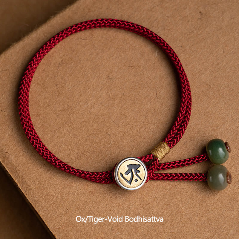 Bracelet cordon rouge Bouddha natal Zodiaque argent 925 Image secondaire du produit