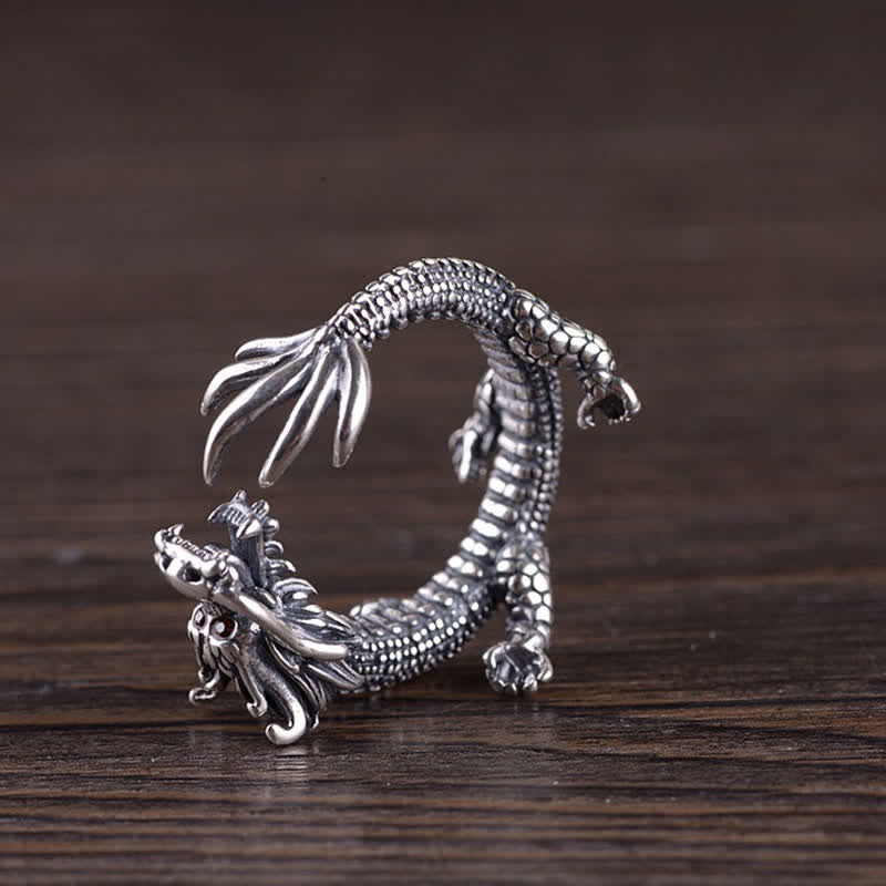 925 Sterling Silver Dragon Ring | Luck & Protection