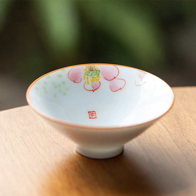 Mandala Koi Teacup – Full wrap pattern visible in 360-style composite shot