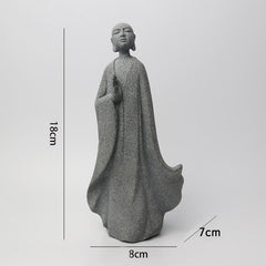 Meditation Buddha Monk Serenity Home Decoration – Elegant Buddha statue with flowing robes, mindfulness home ornament