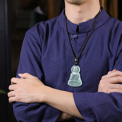 Silver Buddha Pendant – close-up face carving, 999 fine silver