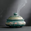 Dragon Floral Ceramic Backflow Burner – teal censer with gold dragon and smoke, peaceful