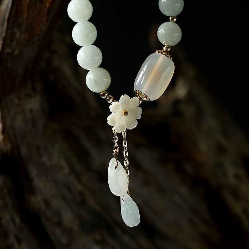 Natural White Jade Luck Bracelet, image 4, healing bracelet