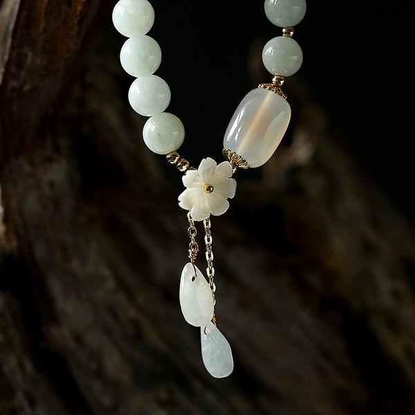 Natural White Jade Luck Bracelet, image 4, healing bracelet