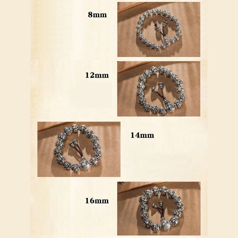Tibetan Om Mani Padme Hum Carved Alloy Amulet Bracelet