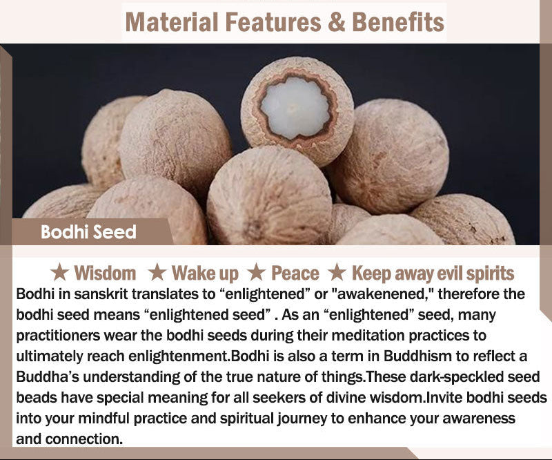 White Bodhi Seed Om Mani Padme Hum Bracelet