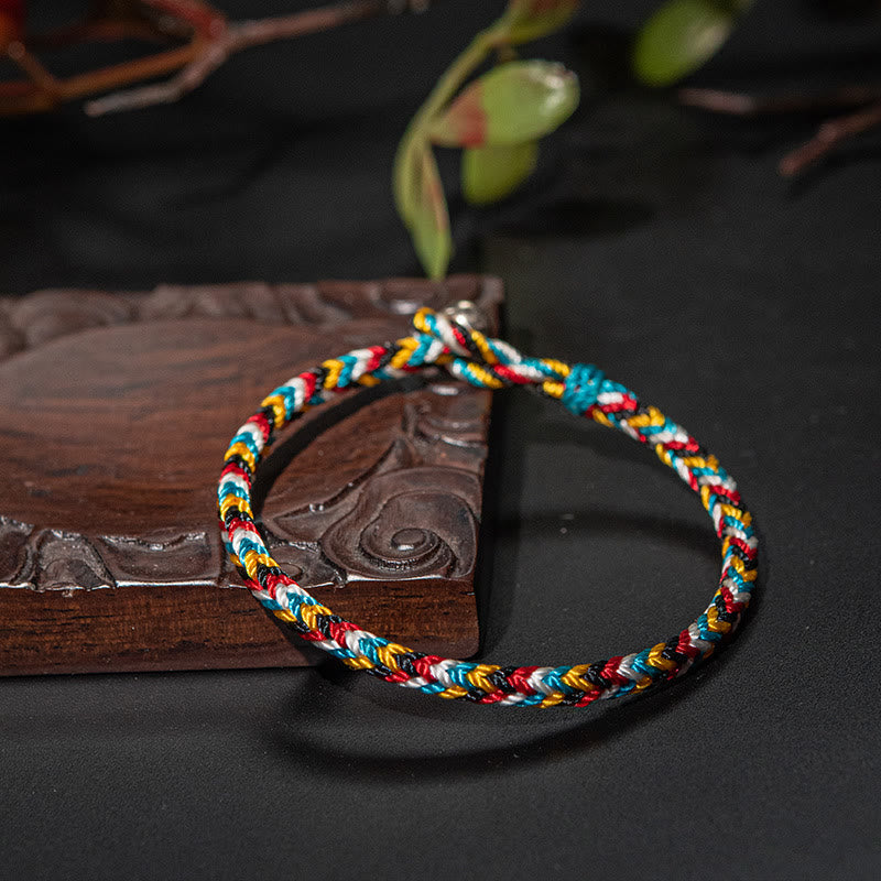 Five Color Thread Braid Protection Bracelet – 15cm, image 2, healing bracelet