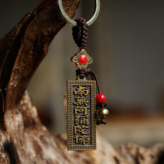 Namo Amitabha Peace Blessing Keychain – Portable peace blessing keychain featuring Buddha name, Buddhist accessory