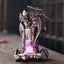 Nordic Dragon Backflow Incense Burner with LED glow and smoke waterfall, dark ceramic dragon sculpture
