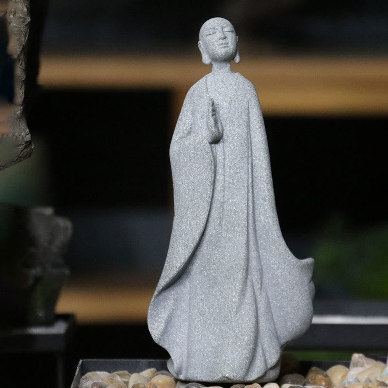 Meditation Buddha Monk Serenity Home Decoration – Serene meditation Buddha monk statue in tranquil pose, zen home decor gift