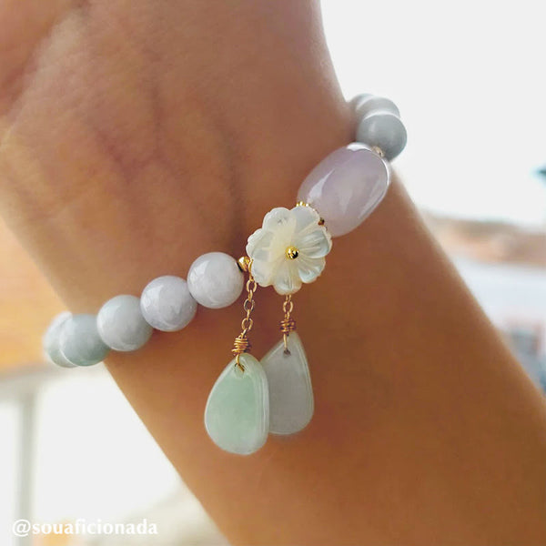 Natural White Jade Luck Bracelet, image 8, healing bracelet