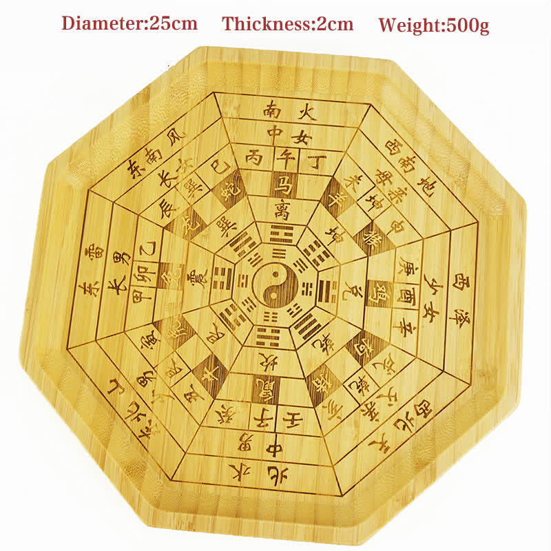 Feng Shui Bamboo Bagua Map – 30cm octagonal bagua board, bamboo feng shui decor