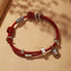 Silver Gold Koi Pixiu Bracelet - front view, 925 silver gold swallowing beast with koi fish, braided