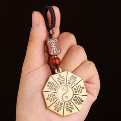 Taiji Bagua Brass Amulet Keychain – Keychain-B, image 3, lucky charm