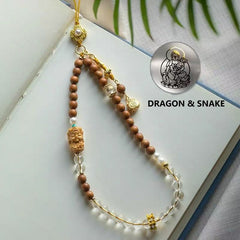 Natural Sandalwood & Crystal Phone Charm for Zodiac Year Protection