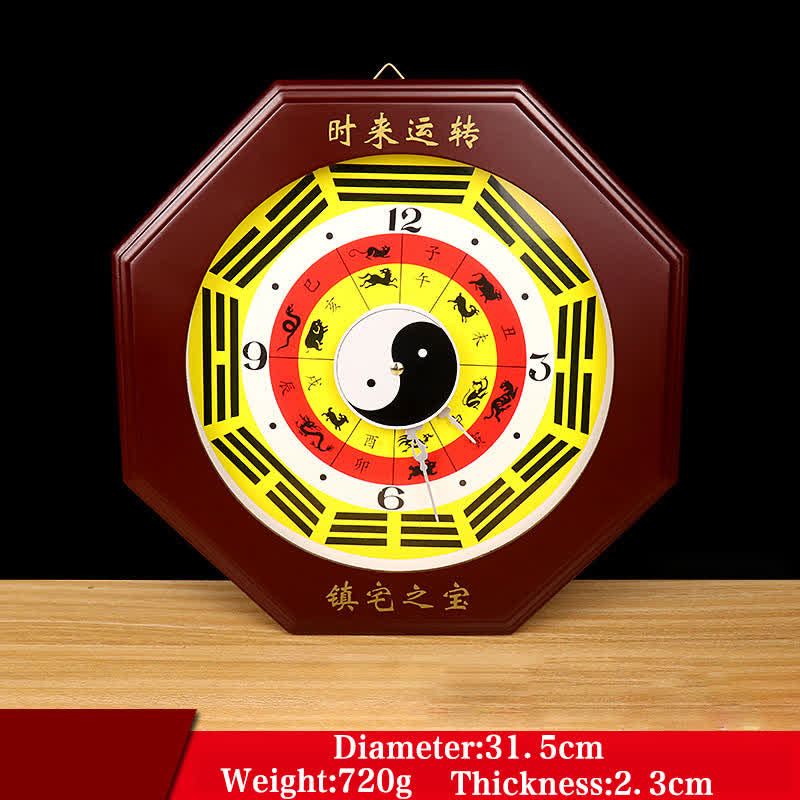 Feng Shui Bagua Peach Wood Wall... – Zodiac animal ring on red, wooden home decor, feng shui
