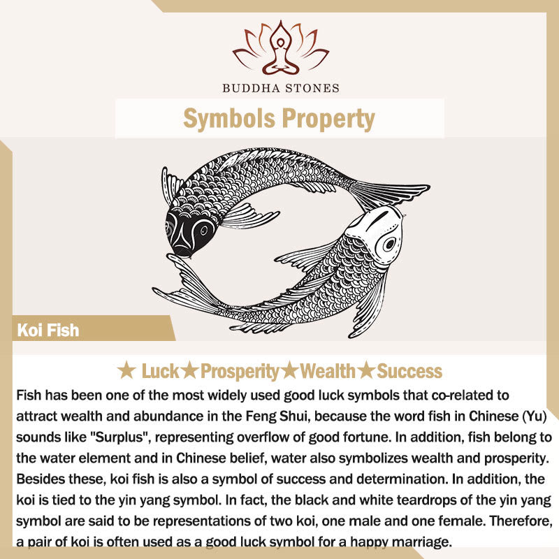 Cinnabar PiXiu Lotus Koi Fish Blessing Braid Bracelet – koi fish symbol meaning card, luck prosperity wealth success feng shui pair fish
