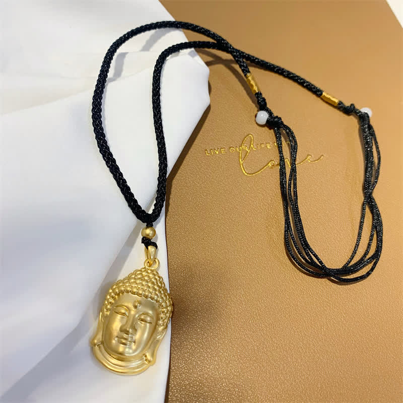 Gold Buddha Copper Wealth Necklace Pendant – Refined gold and copper Buddha figure, wealth prosperity jewelry charm