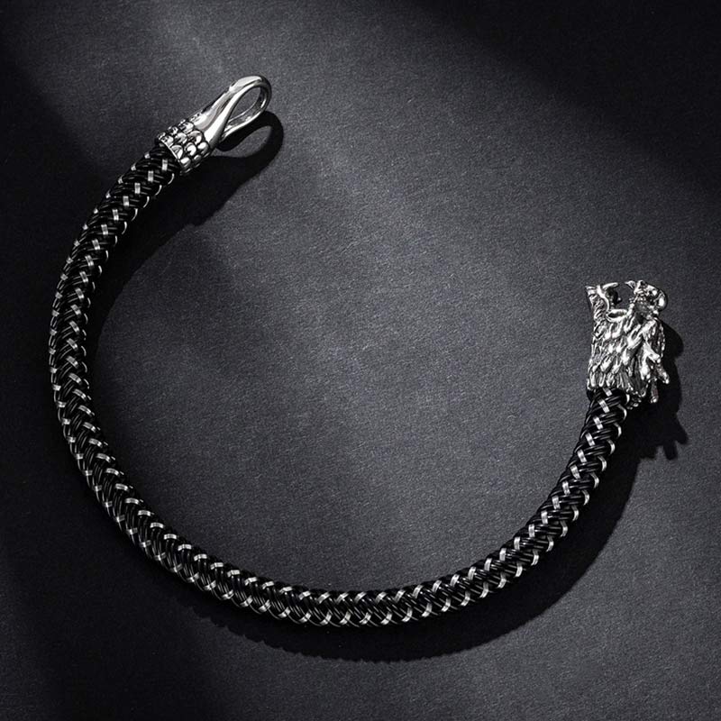 Dragon Protection Bracelet - Overhead shot showing both dragon terminals, Fierce