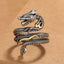 Vintage Dragon Pattern Copper Ring - Two-tone dragon wrap ring on kraft paper, powerful