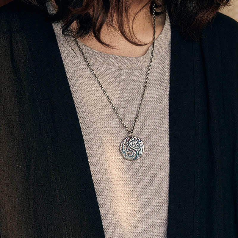 990 Sterling Silver Yin Yang Pendant Necklace Secondary image