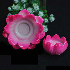 Lotus Candle Holder – Two pink ombre lotus holders in large and small sizes, altar serenity