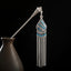 Water Drop-Blue silver tassel hairpin with blue teardrop pendant and chain fringe