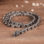 Dragon Necklace Bracelet Set - Antiqued silver dragon chain coiled on wood, Protection
