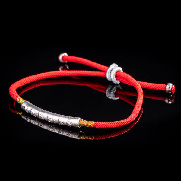 Tibetan Red String Om Mani Padme Hum Bracelet, image 5, healing bracelet