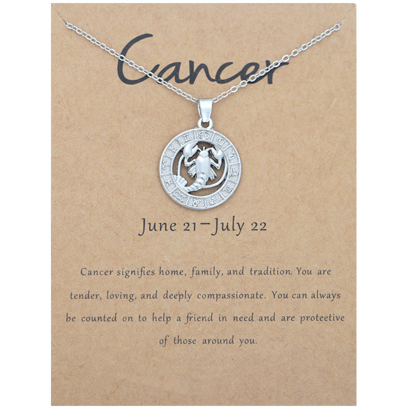 Zodiac constellation pendant necklace, alternate angle