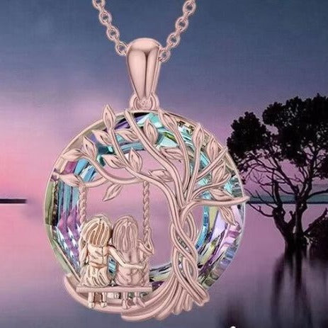 Minimalist Tree of Life Hollow-Out Necklace – 4 – close-up with tree of life, amulet necklace