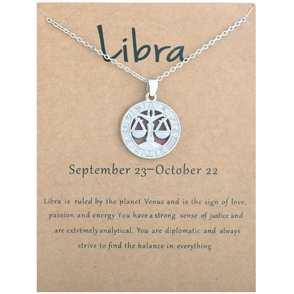 Zodiac constellation pendant necklace, group view