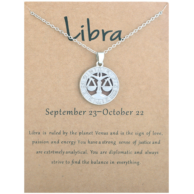 Zodiac constellation pendant necklace, group view