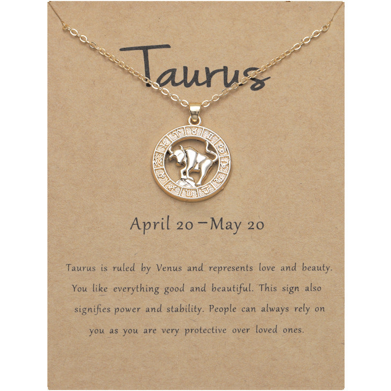 Zodiac constellation pendant necklace, alternate angle