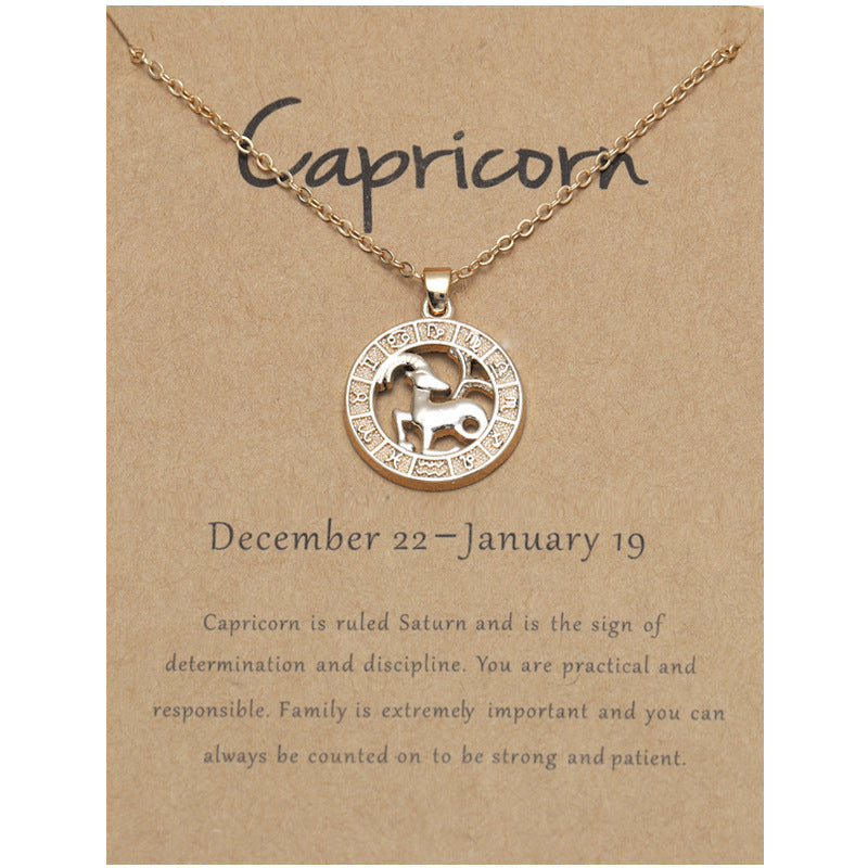Zodiac constellation pendant necklace, group view