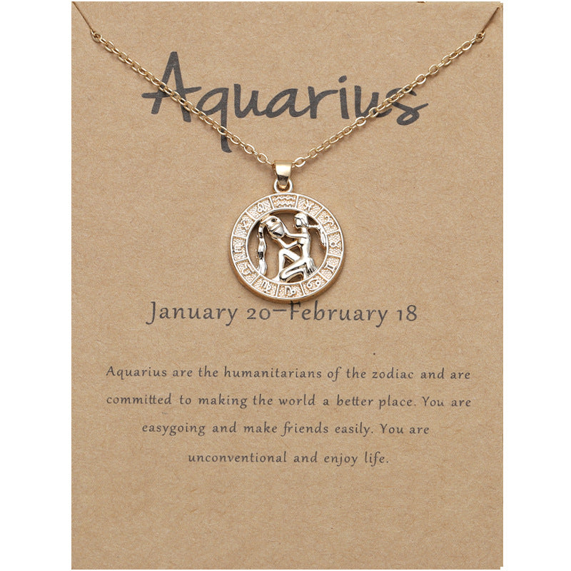Zodiac constellation pendant necklace, lifestyle view