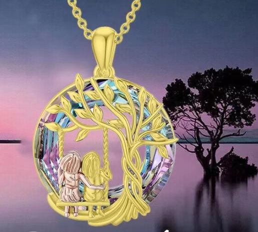 Minimalist Tree of Life Hollow-Out Necklace – lifestyle view with tree of life, amulet necklace