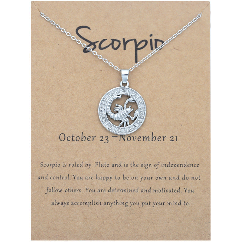 3D Zodiac Constellation Pendant Necklace – view 51, front view, amulet necklace